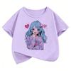 Japanese Style Anime Girl T Shirts Manga Kids Children's T-shirt Short Sleeve Boys Girls Summer Spring Casual Top Tee Shirt
