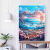 5d DIY Diamond Painting Cross Stitch Sea Beach Rose Scenery Diamond Embroidery Mosaic Full Round Drill Home Decor