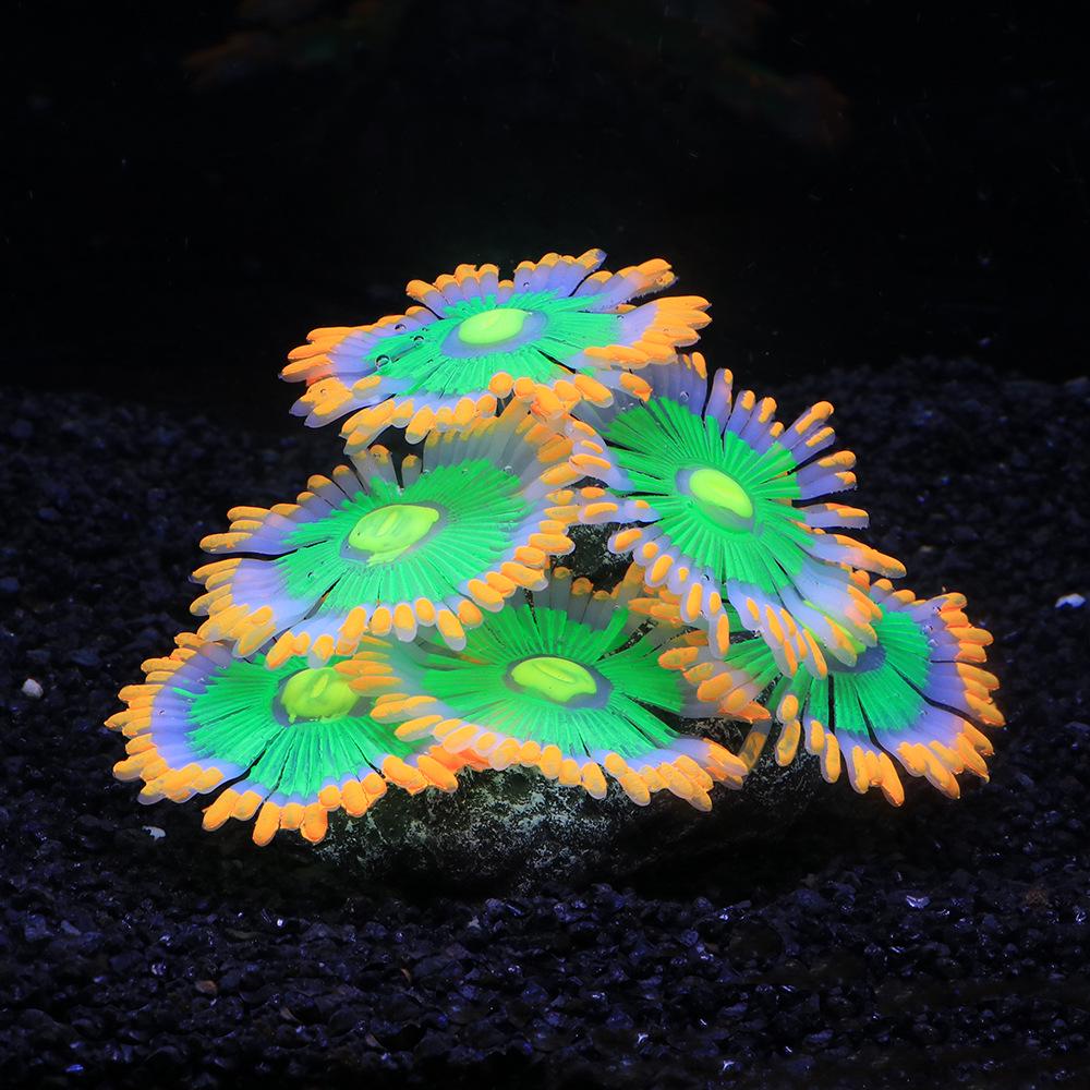 Silicone Aquarium Ornament - Soft Coral Simulation for Fish Tanks оранжевый