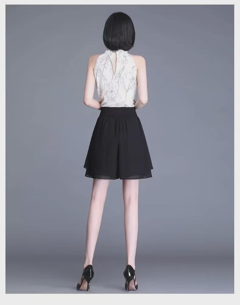 Women's Summer Chiffon A-Line Wide-Leg Shorts - Casual, Versatile, Slim & Lightweight