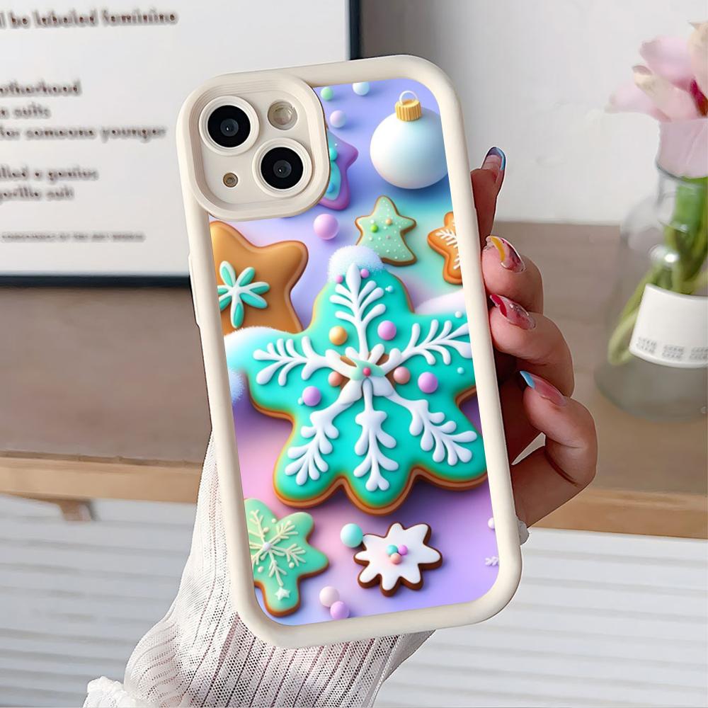 Winter Snowflake Mobile Cell Phone Case for iPhone 17 16 15 14 13 12 11 Air Pro Max Plus Thicken TPU Colorful Cover Luxury Cover
