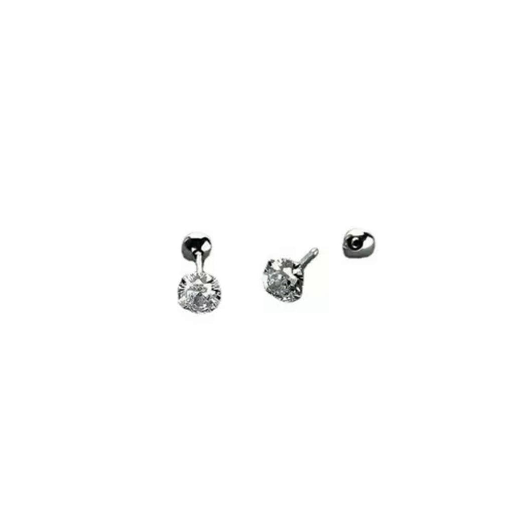 RSAMD 1Pair Zircon Earring for Women Ear Bone Nail Cartilage Earring Spiral Stud Earri-5mm