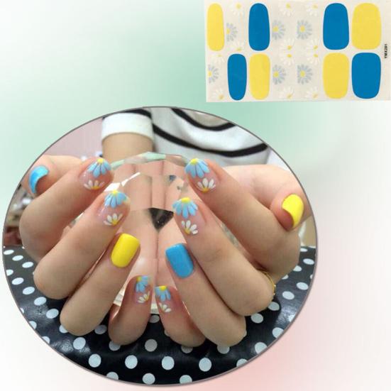 Lot de 14 autocollants imperméables pour ongles 3D, couverture complète, décoration adhésive pour manucure