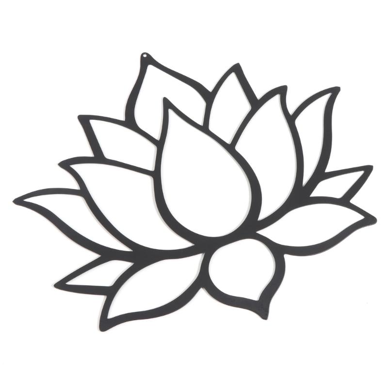 Blühender Lotus Metall Wandkunst Ausgeschnittenes Wandzeichen für Haus Schlafzimmer Dekor Bauernhaus Yoga Raum Dekorationen