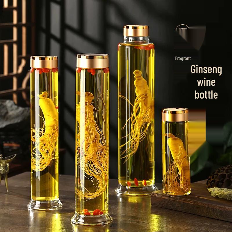 Youfeige High Borosilicate Glass Ginseng Wine Infusion Bottle