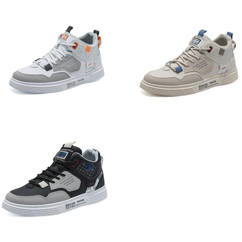 Autumn Winter High Top Flat Sneakers for Men Trend Korean Version Lace Up Student Casual Shoes Male Comfort Running Shoes