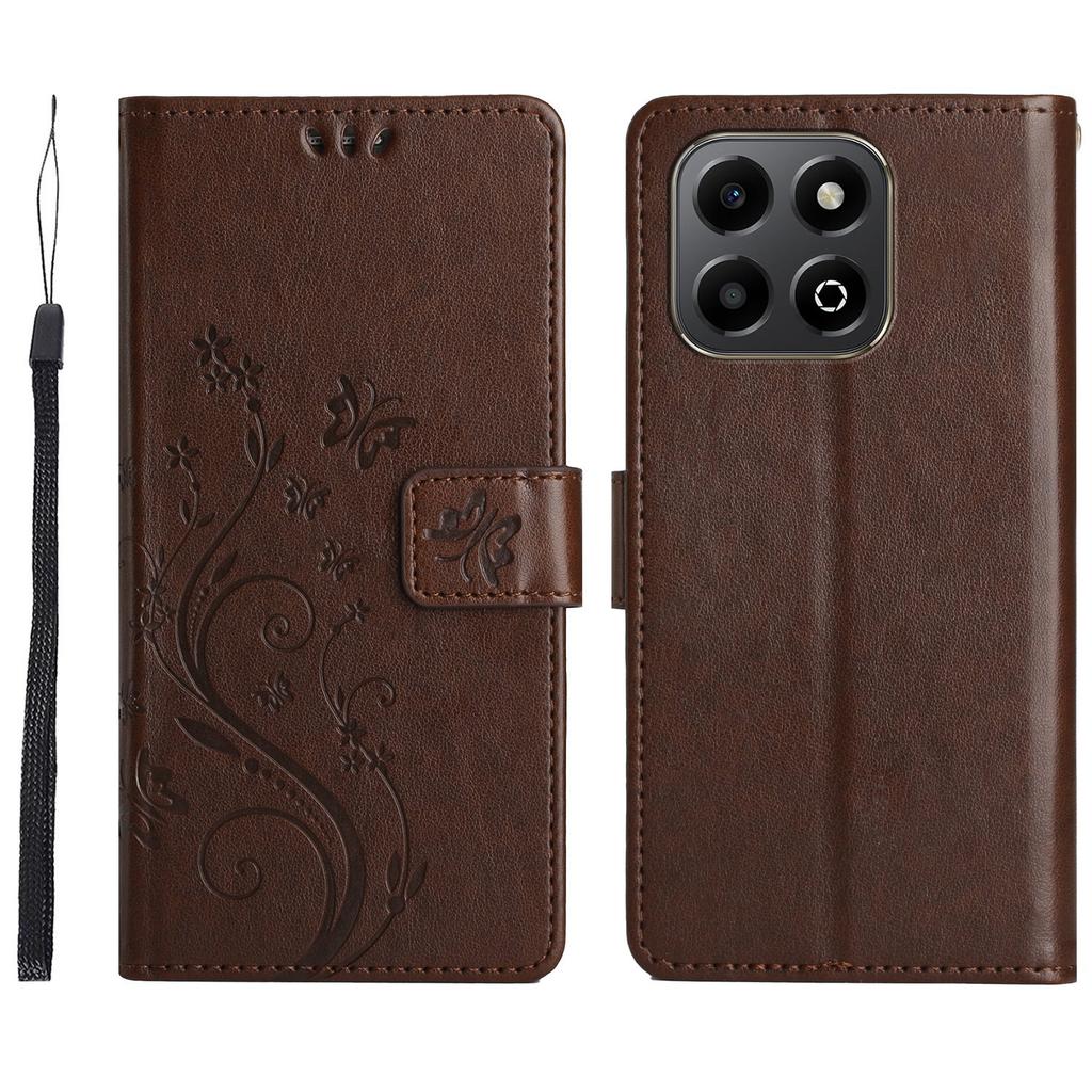 For Honor X7c 4G/200 Smart 5G Case Pattern Imprint PU Leather Phone Wallet Cover with Strap