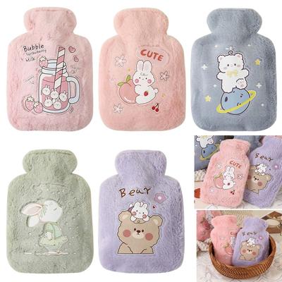 Multipurpose Cartoon Hot Water Bottle  Cover Portable 500ml Hot Water Bag Hand Warmer Tummy Warmers