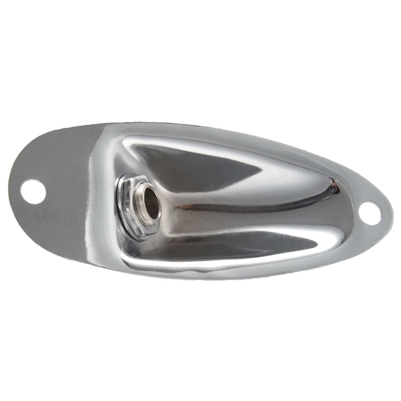 Classy-6Pcs Boat Guitar Jack 1/4 Inch Input Output Jack Plate Socket 6.35Mm Chrome Silver For FD Strat Style Guitar Parts