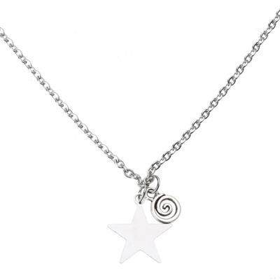 Tendance Luxe Léger Niche Sens Chaîne de Clavicule Tempérament Simple Vent Froid Étoile à Cinq Branches Symbole Spiralé Collier