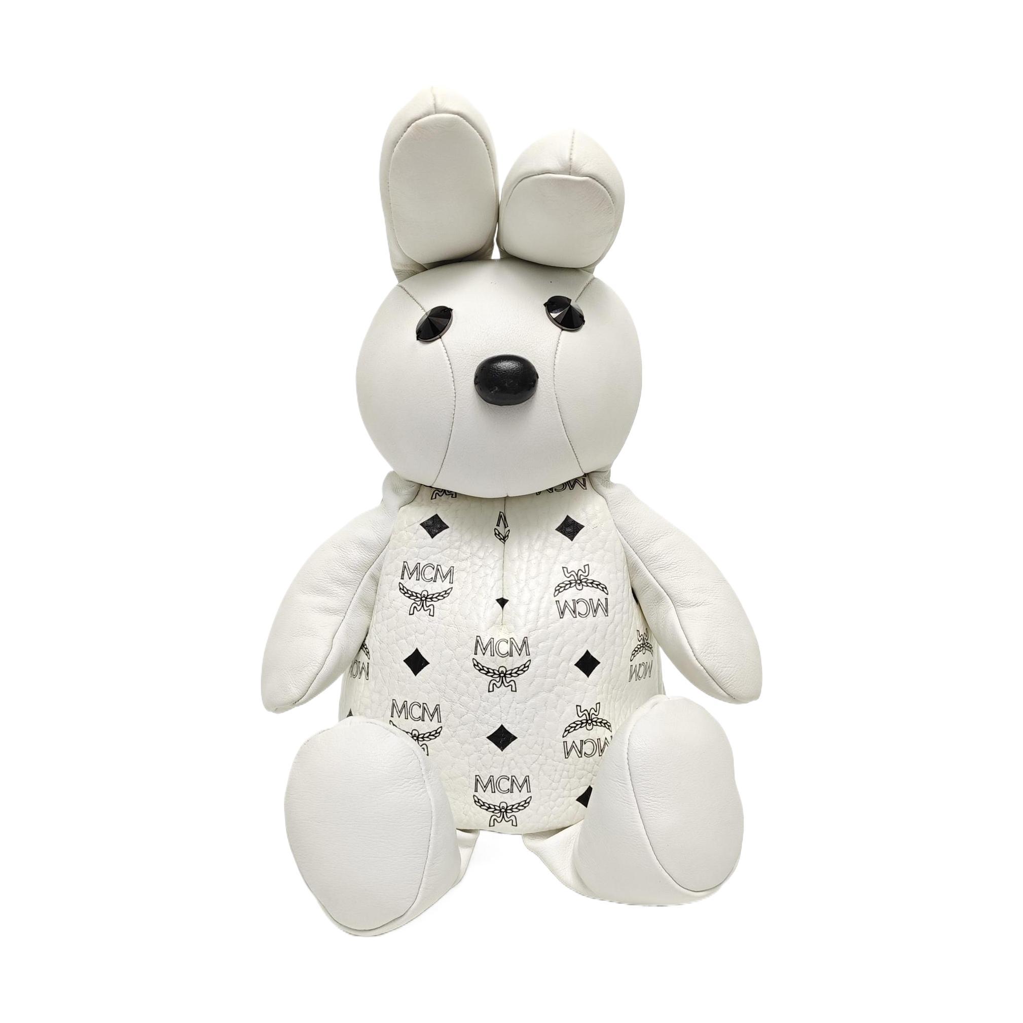 [Pre-Owned] Zoo Mini White Coated Canvas Rabbit Backpack With Detachable Shoulder Strap - Good #5V9S98 ONE SIZE