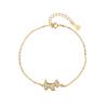 Authentic 925 Sterling Silver Crystal Cute Dog Charm Chain Link Adjustable Women Bracelet Luxury Silver Jewelry Party Gift