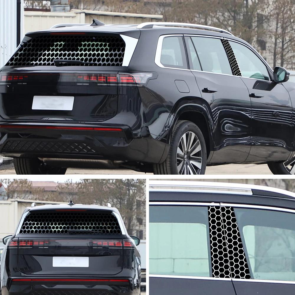 Car Rear Windshield Honeycomb Stickers Waterproof Self-adhesive Auto B Pillar Cover DIY Decorative Films for Car Accessories