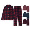 Family Christmas Pjs Matching Set Plaid Long Sleeve Button Down Sleepwear Holiday Soft 2 Piece Lounge Sets