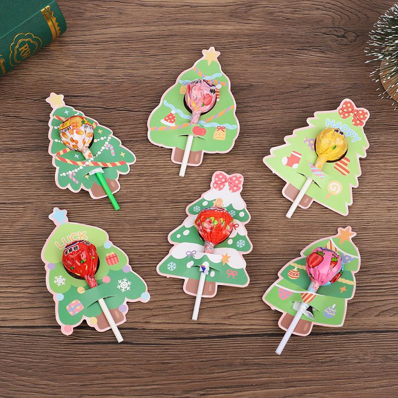 

30 шт. Рождественские карточки-леденцы в виде елки, несколько типов, держатель для конфет в виде елки для вечеринки Навидад, принадлежности для упаковки сладостей, детские подарки своими руками