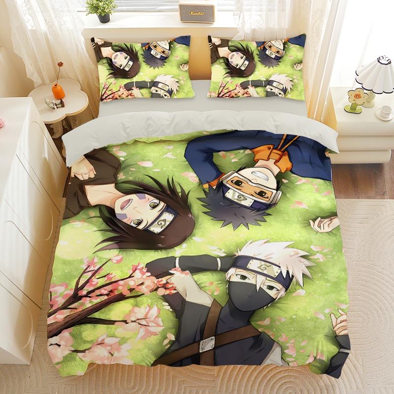 Anime Naruto Naruto Povlak na přikrývku Povlak na polštář Jednolůžko Dekorace ložnice Domov Dětská ložní souprava 135x200cm Dárek pro chlapce a dívku