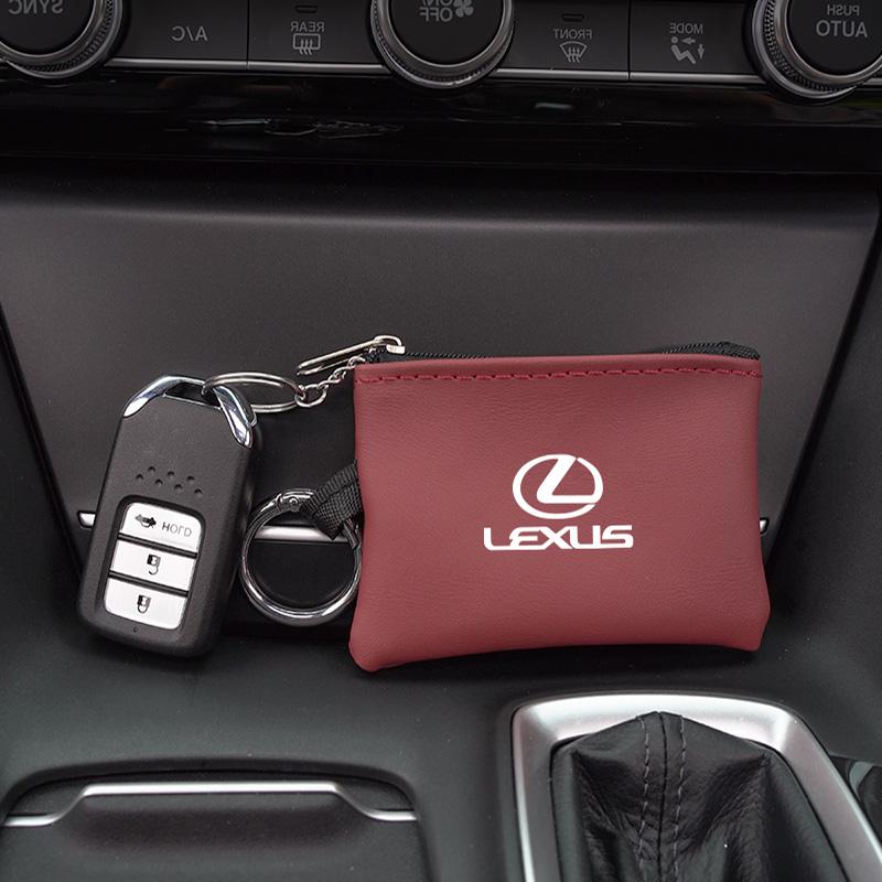 LSFJC1 Car Key Bag Pendant Keychain Leather Mini Card Cover Coin Purse For Lexus RX330 IS250 Ct200h ES300h RX350 IS300h RX400h Fsport