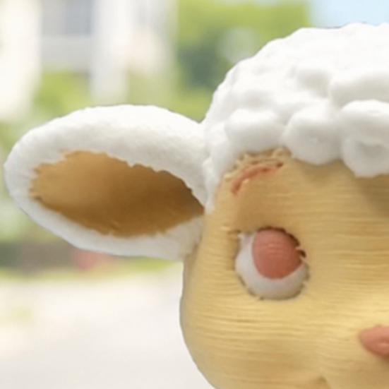 Sheep Desktop Decoration 3D Printed Figurine, Mini Statue for Desk Decor, Small Animal Figurine Sitting Lamp Sculpture Ornament, Gift Lovers PLA