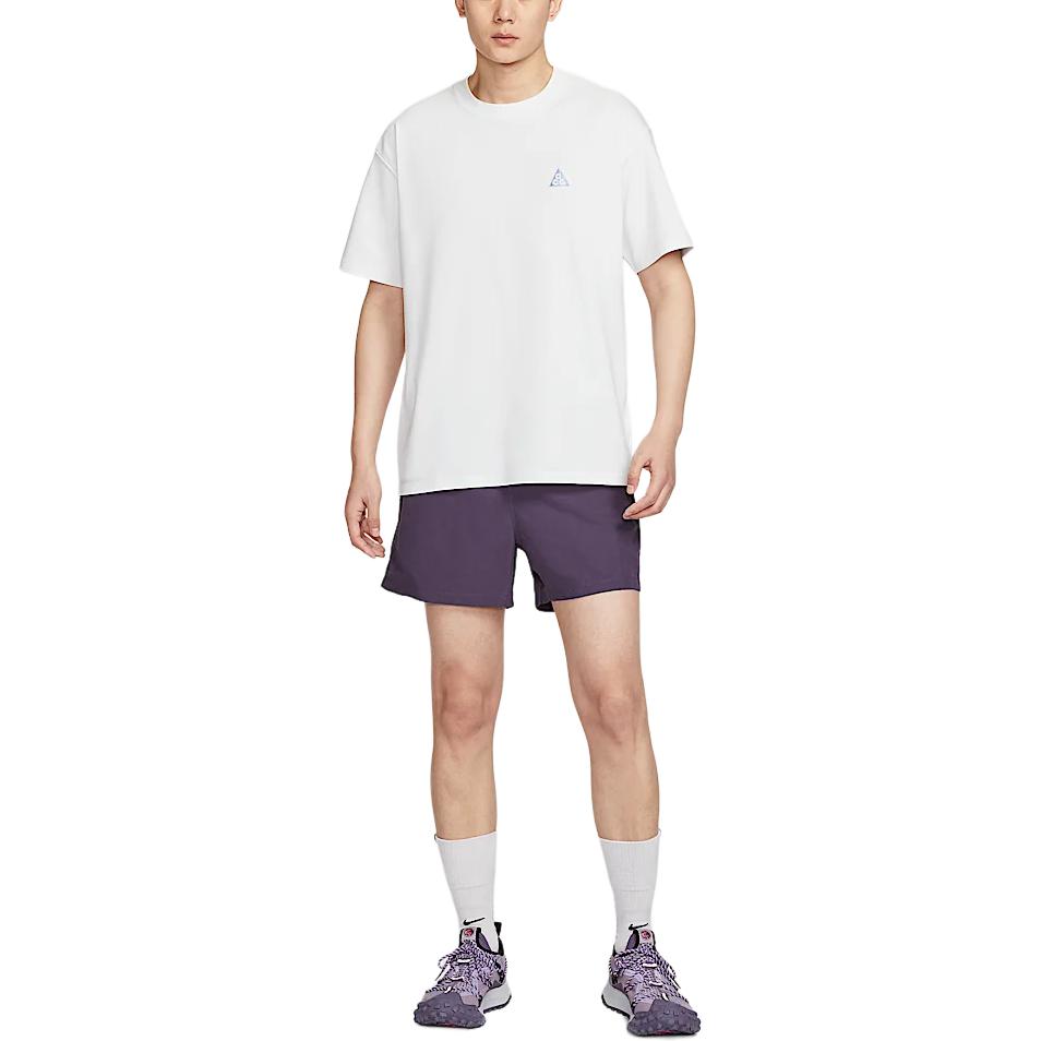 Nike ACG Outdoor Moisture-Wicking Comfortable Soft Letter Quick-Dry Short Sleeve T-Shirt Men Tops Mountain-White IF0371121
