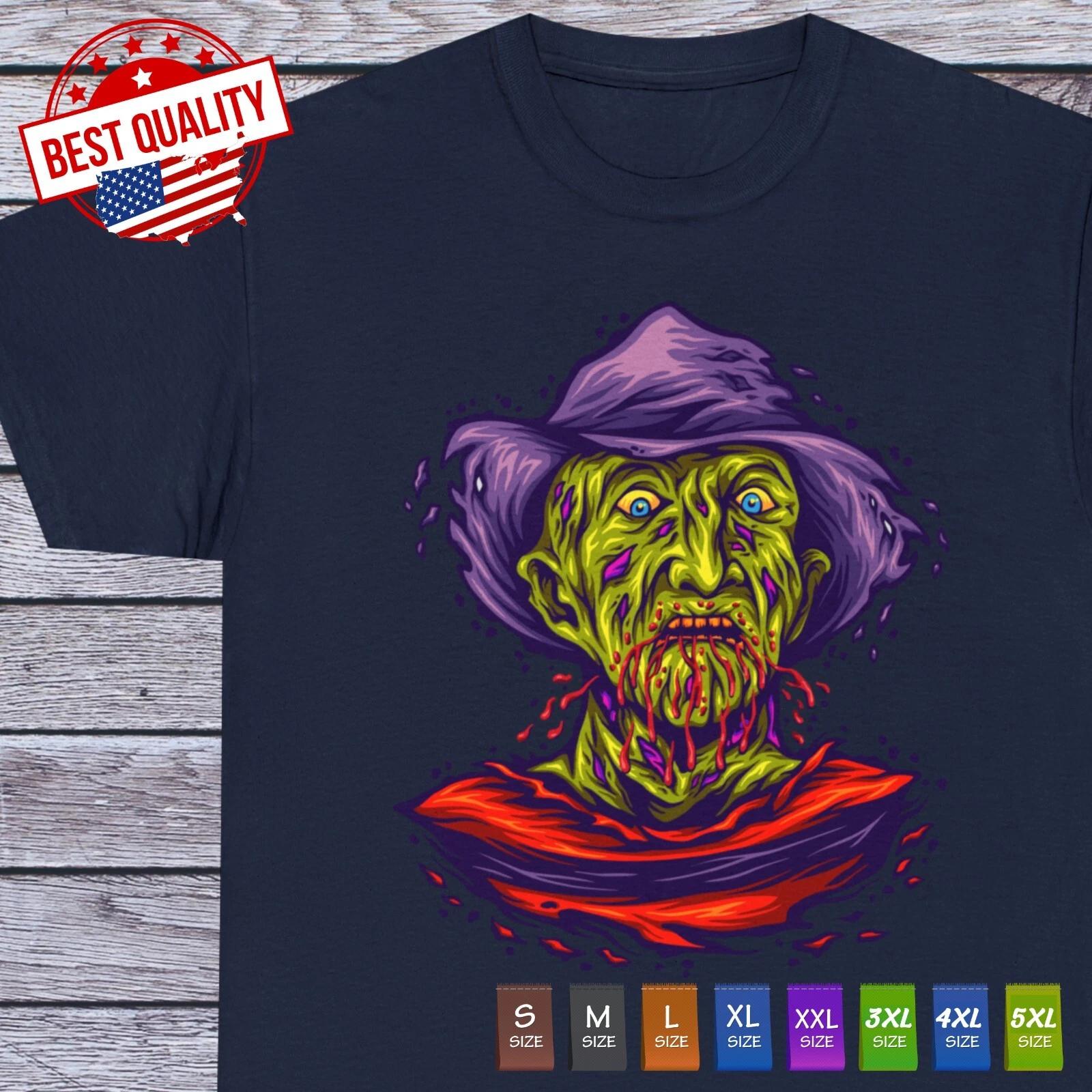 

Vintage Retro Horror T Shirt Funny Tee Classic Creepy Halloween Clothing L