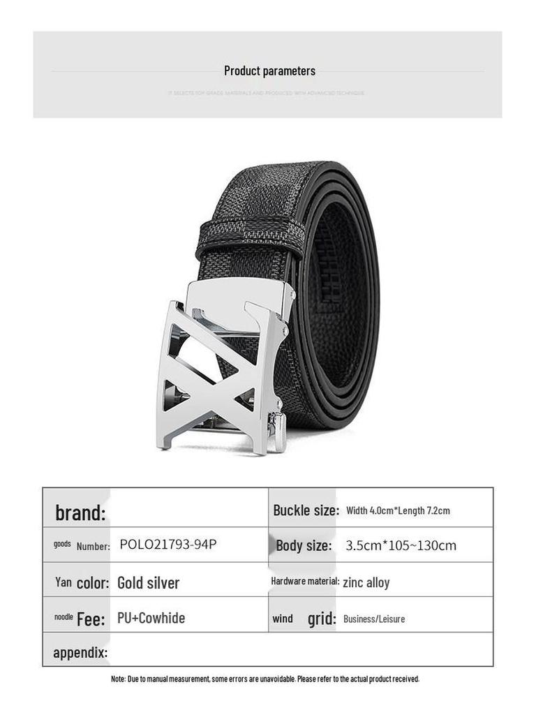 Men's Printed Graffiti Plaid Cowhide Belt with Automatic Buckle - XL Business Casual
