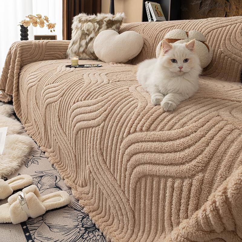 High-Quality American Style Anti-Cat Scratch Sofa Cover with Plush Sofa Cushion Protection