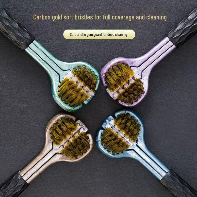 360° Dreiseitige Zahnbürste mit weichen Borsten für Erwachsene - Premium Familienpackung mit Zungenreiniger