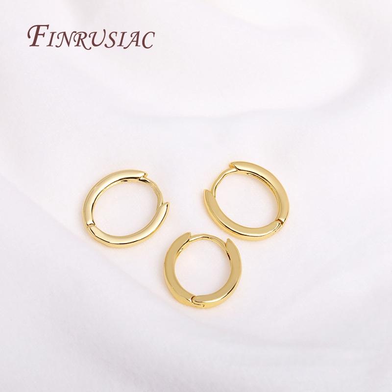 18K Real Gold Plated Brass Circle Round Earrings For Women Trend Fashion Jewelry Accessories Gifts Wholesale