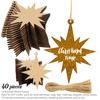 Inkdotpot 40pcs Wooden Ornament with Holes 3.5" Unfinished Predrilled Natural Wood Slices for Crafts Wooden DIY Christmas Ornaments Hanging Ropes