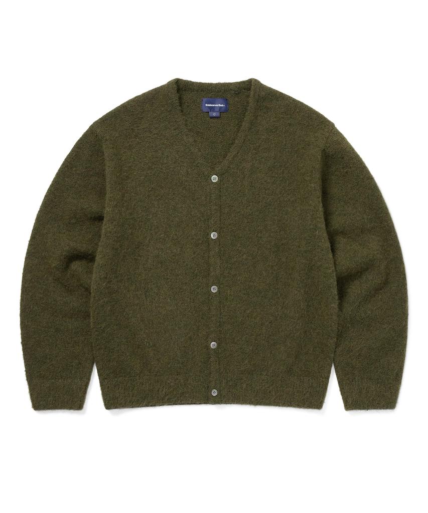 Thisisneverthat Hairy Knit Cardigan Olive Green