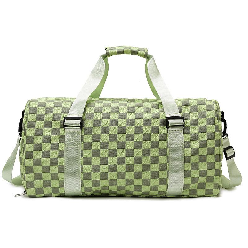 Chessboard Fashion Sports Fitness Travel Bag Large Capacity Multifunctional Yoga Bag Dry and Wet Separation Shoulder Bag