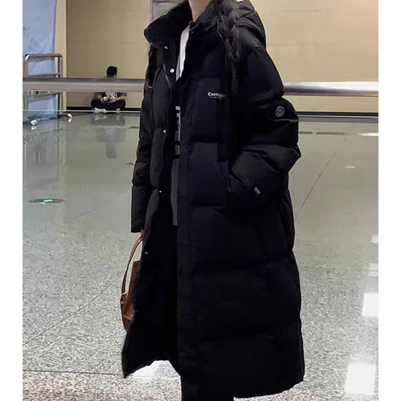 Women Zipper Up Pockets Down Coat Autumn Oversize Loose Coat Turtleneck Thicken Long Coat Winter Women Casual Parkas
