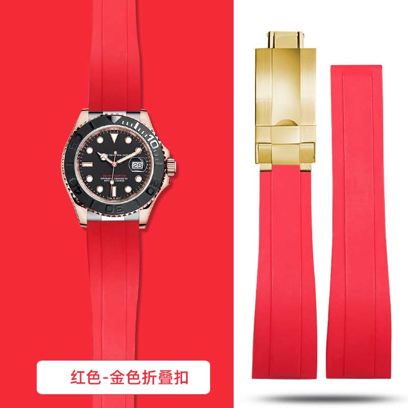 20mm 21mm 22mm For Rolex Daytona Gmt Oyster Tudor Black Bay Omega Watchband Rubber Fold Buckle Watch Strap Silicone Men Bracelet