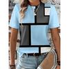 Fashion Versatile Striped Printed Top Casual Loose Short Sleeves Comfortable Breathable T-Shirts Women’s