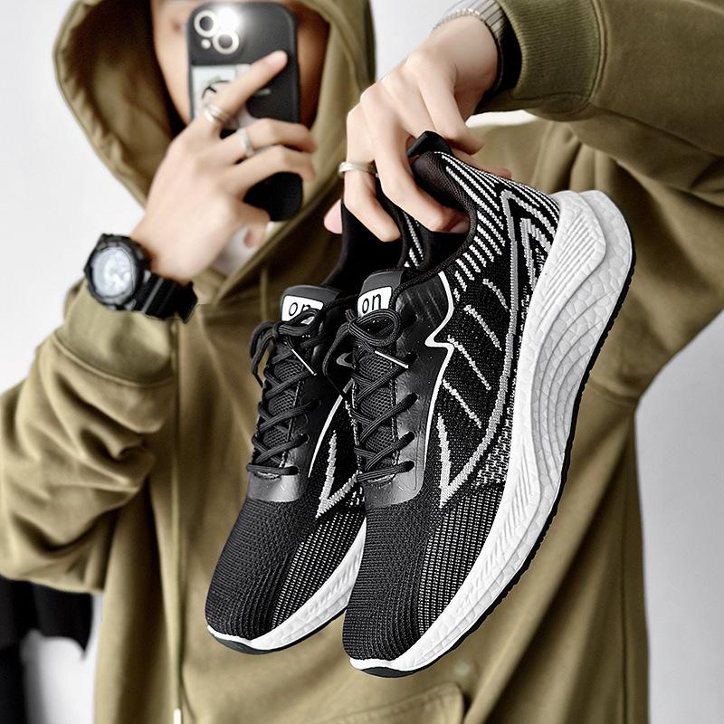 

Модная мужская повседневная обувь Легкие удобные кроссовки для ходьбы Tenis masculino Zapatillas Hombre Мужская обувь Шнуровка Сетка 44 чёрный