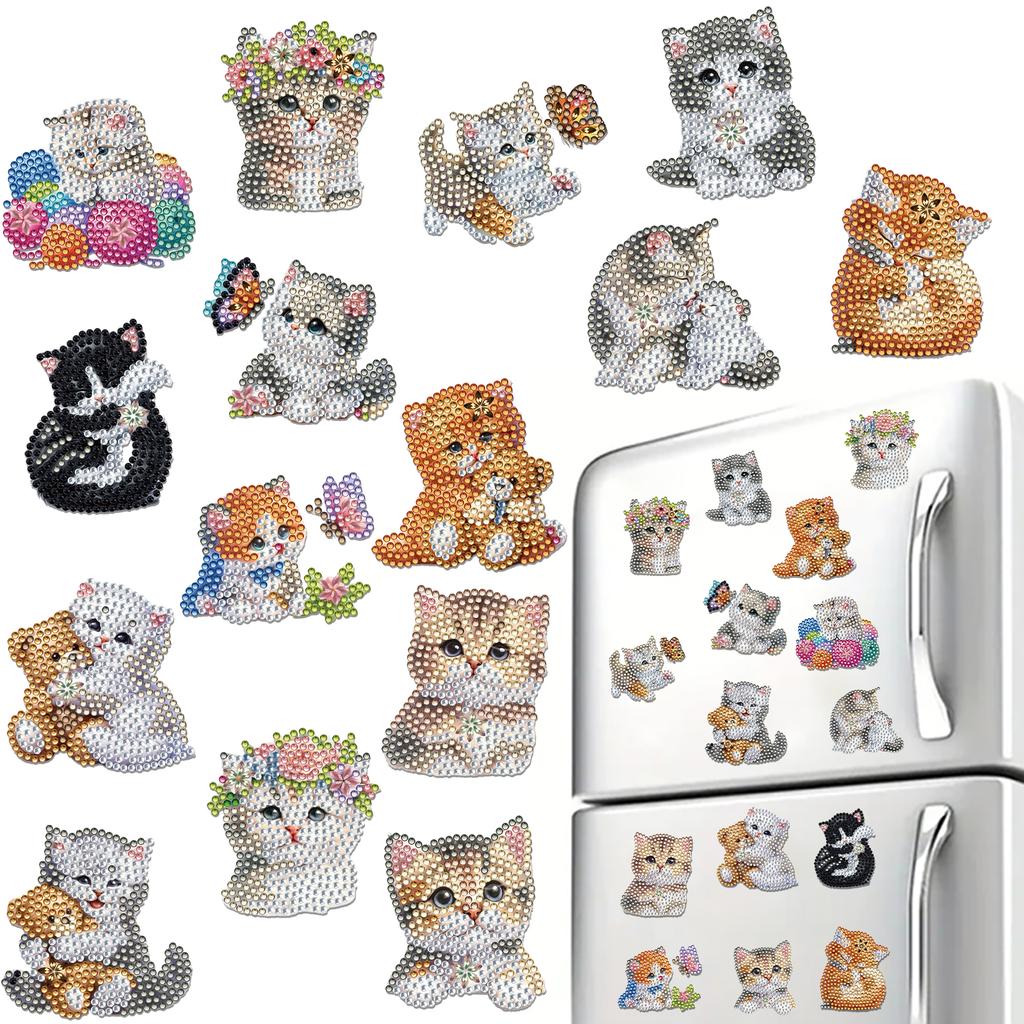 15 st 2D/Platt Akryl DIY Konst Kylskåpsmagnet Kylskåpssticker Specialformad Borr för Vuxna Nybörjare Heminredning