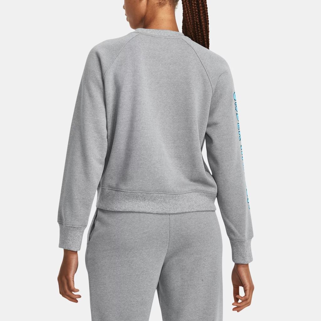 Under Armour Letter Print Crew Neck Long Sleeve Sweatshirt Women sweatshirt Gray 1379833-011