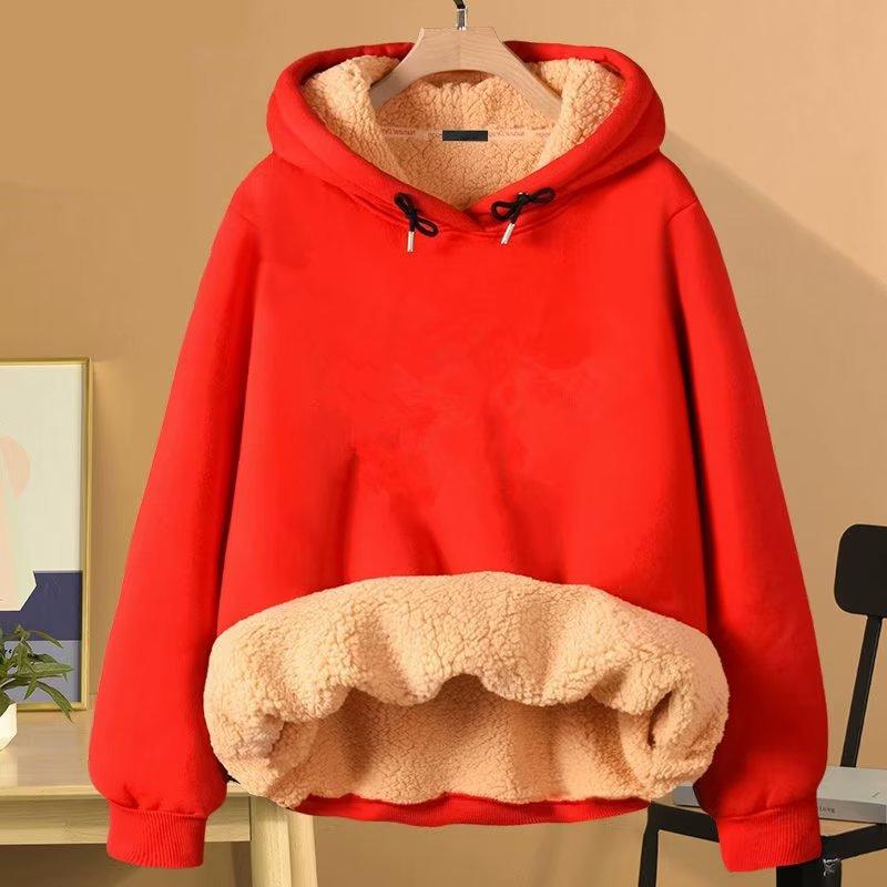 Kapuzenpullover Herren Plus Samt Dick Warm Locker Studenten Kapuzenpullover Herren Pullover Lammfelljacke