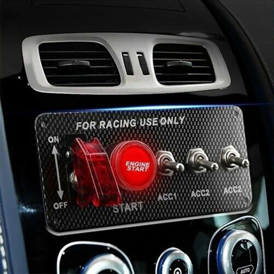 Ignition Switch Universal 12V Car Engine Start Push Button Direct Replacement for Racing Car