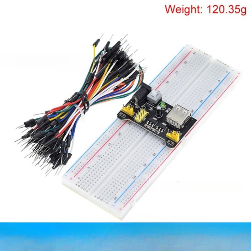 Kit de placa de ensaio MB-102 Módulo de potência Placa de experimento Soldagem Kit de experimento eletrônico para iniciantes PCB