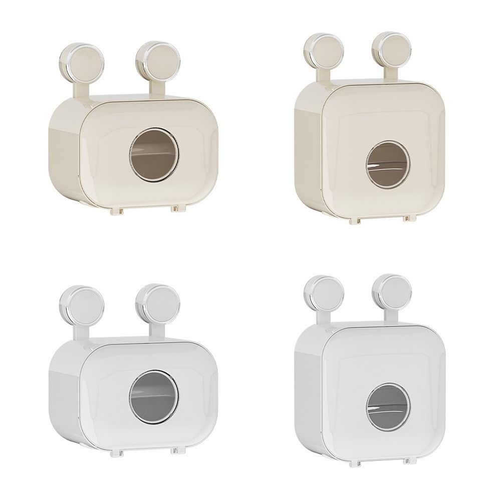 White Beige Tissue Storage Box Sucker Install Paper Towel Box  Organizer