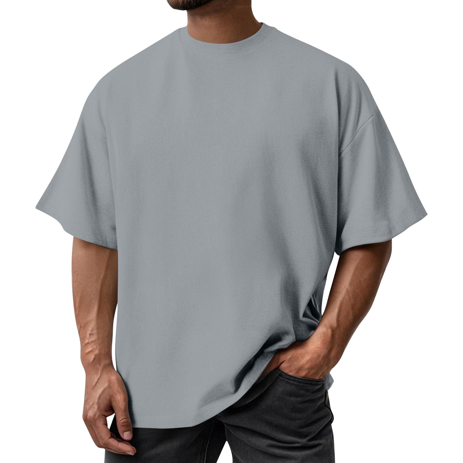 Emilia Heren Zomer Kleur Kwaliteit T-shirt Korte Mouw Ontwerp Driedimensionaal Top L lichtgrijze kleur
