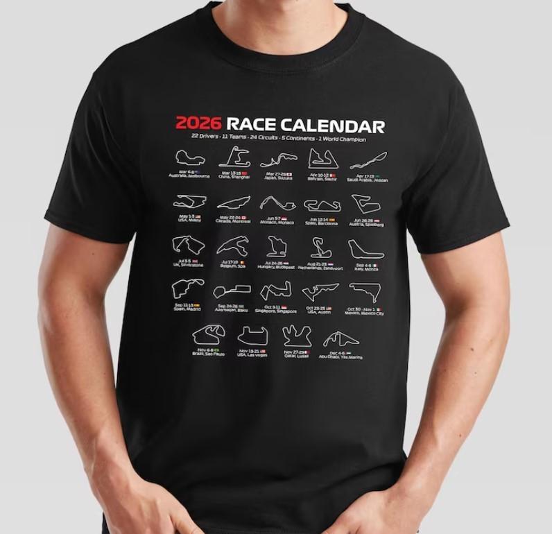 

Cosy Racing T-Shirt | Full 2026 Calendar Gift Unisex T-Shirt XL