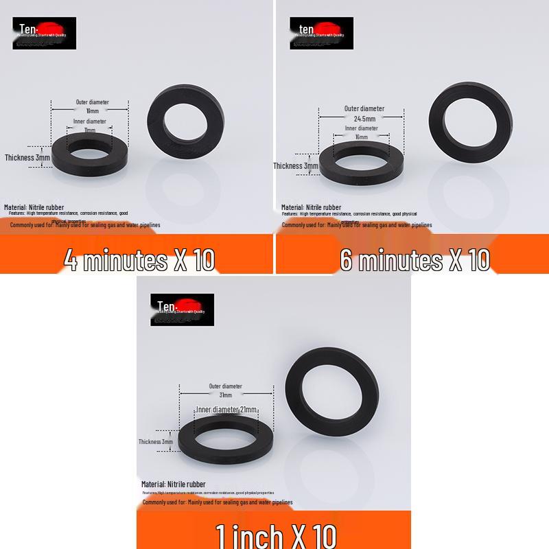 Black Rubber Silicone Waterproof Gasket Seal Washer for Water Heater & Shower - Nitrile Thickened, 4-6 Minutes