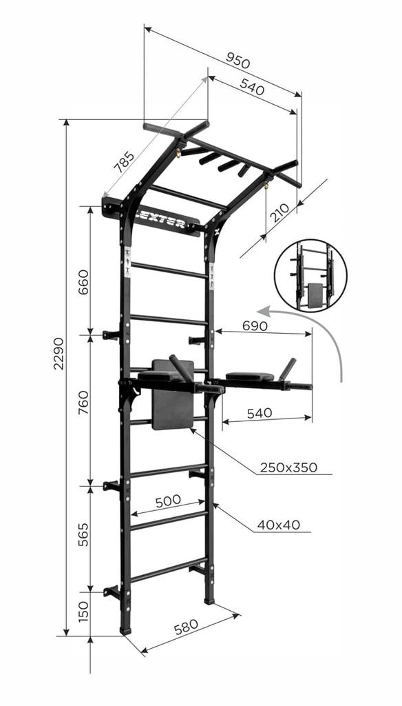 Levron gymnastics ladder grey