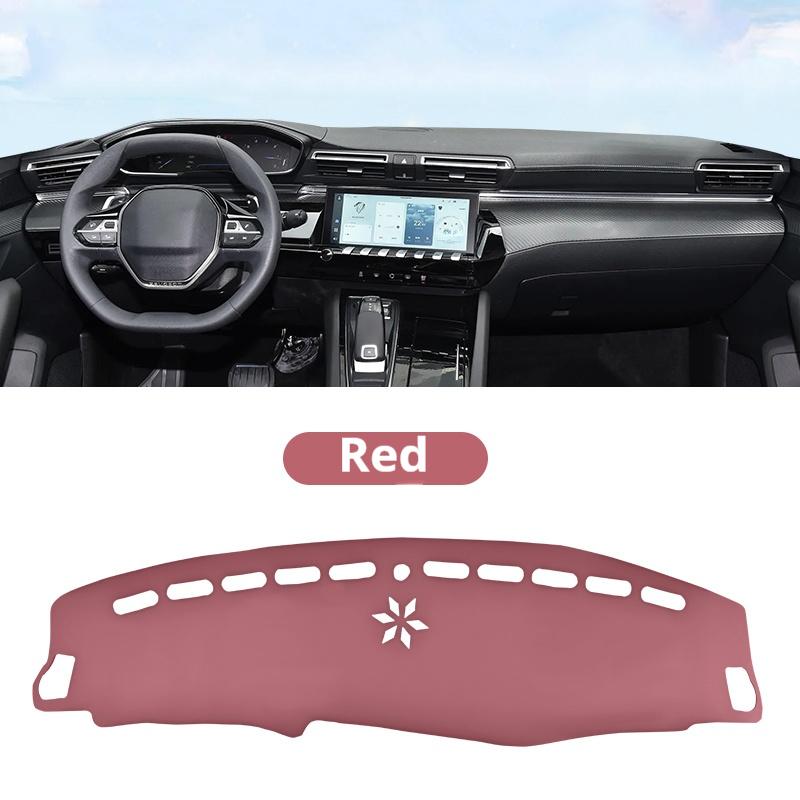Für Peugeot 508L Leder Auto Armaturenbrett Sonnenschutzmatte Instrumentenbrett Rutschfeste Abdeckung Leder Zubehör Innenraumleisten