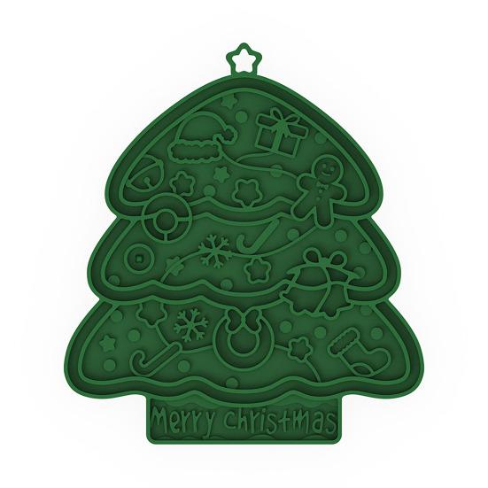 Dog Cat Lick Mat with Suction Cups Non-slip Pet Slow Feeder Tree зелёный