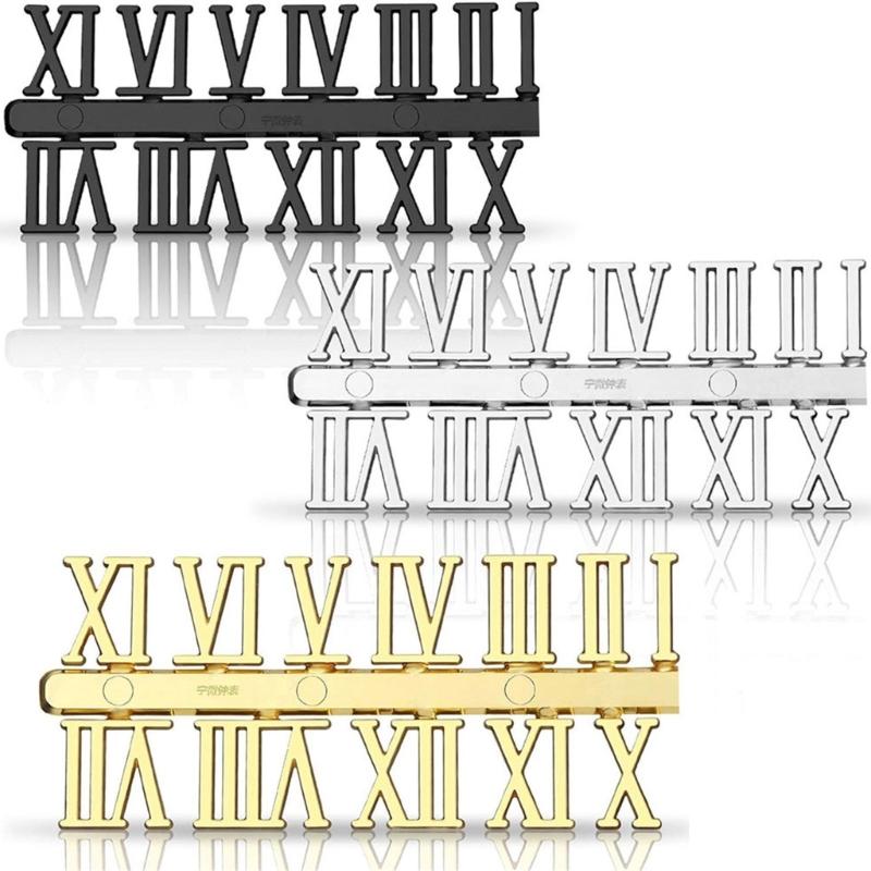 Craft Digital Clock Numbers Kits Metal Arabic or Roman Numerals Set for Clock Watch Repair Replacement Accessories