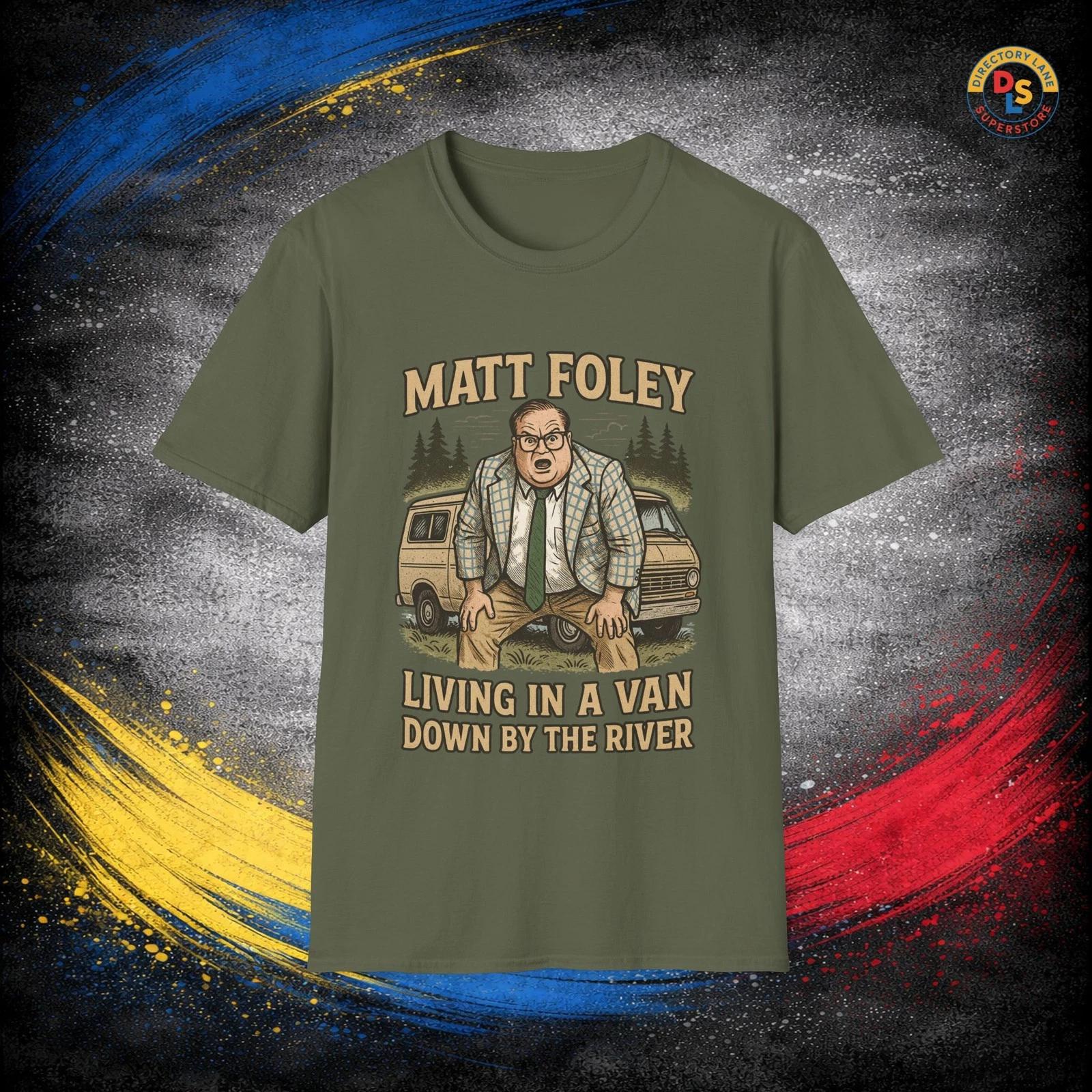 Matt Foley Van Down by River T-Shirt Chris Farley SNL TV Unisex Softstyle Tee L