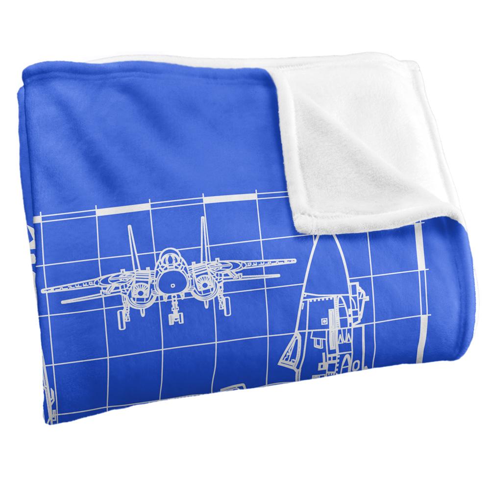 Top Gun Fighter Jet Blueprint Blanket